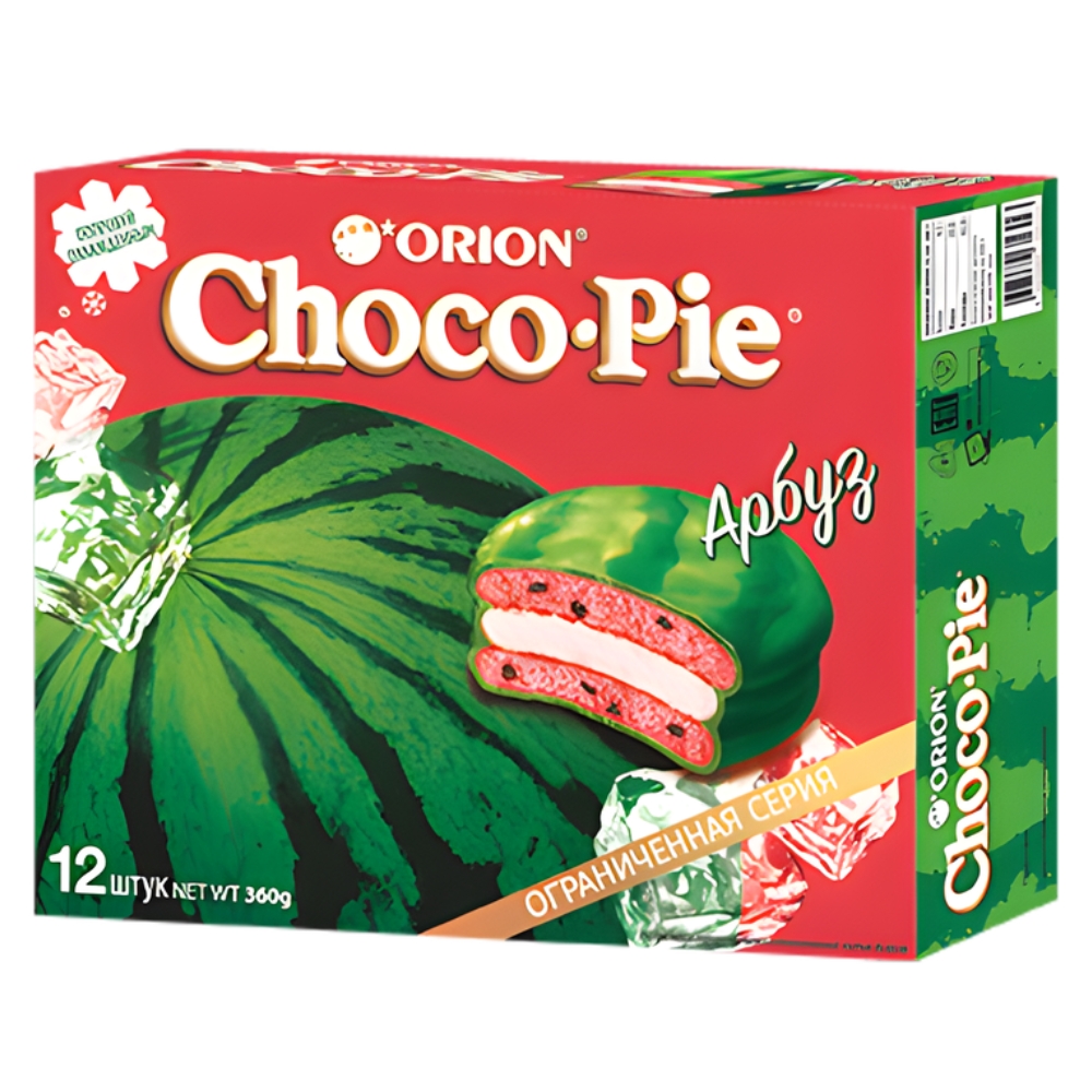 Κορεάτικα Αφράτα Κοκάκια Choco Pie Καρπούζι 360g (12x30g) ORION
