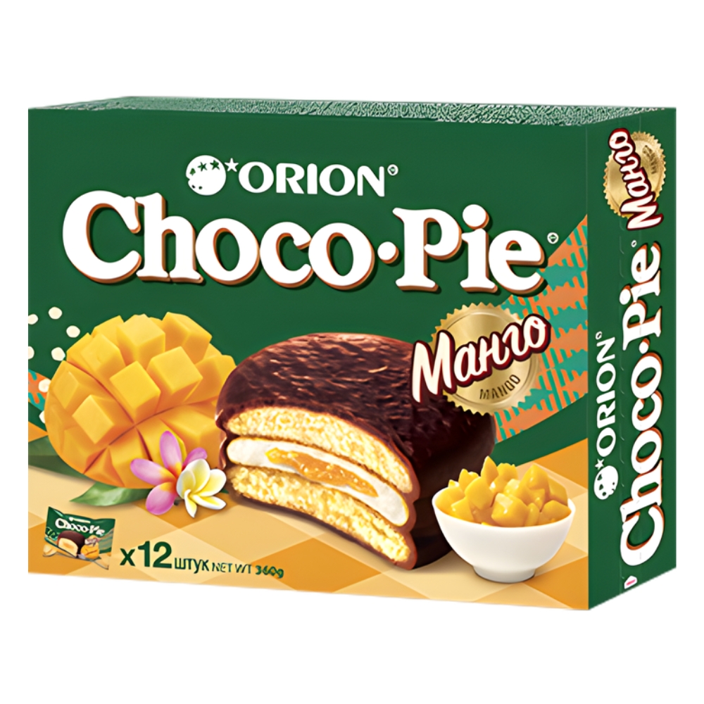 Κορεάτικα Αφράτα Κοκάκια Choco Pie Μάνγκο 360g (12x30g) ORION