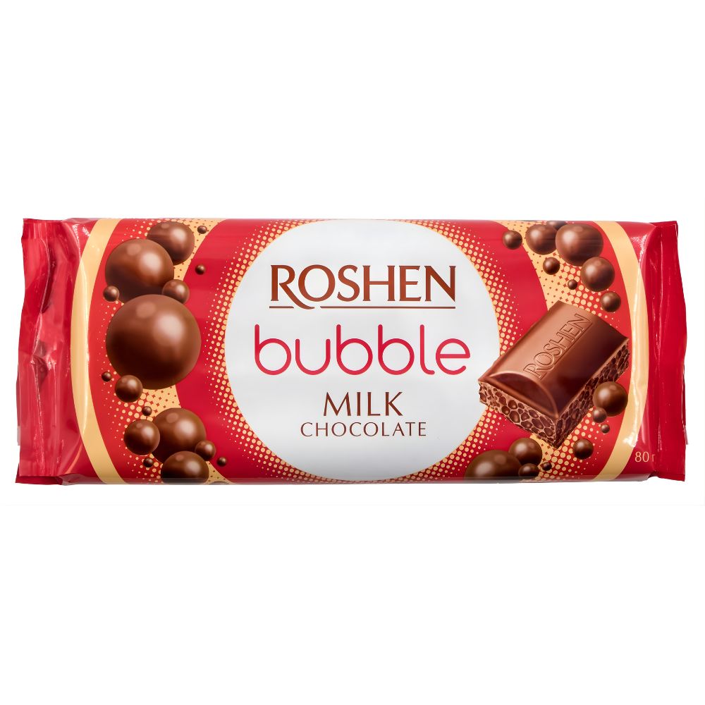 Milk Chocolate Bubbles  - Шоколадная плитка пористый 80g ROSHEN