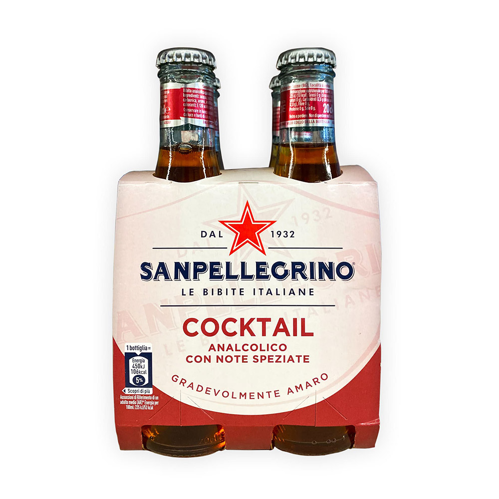 Cocktail Soft Drink Non Alcoholic Ginger Taste 4x200ml SANPELLEGRINO