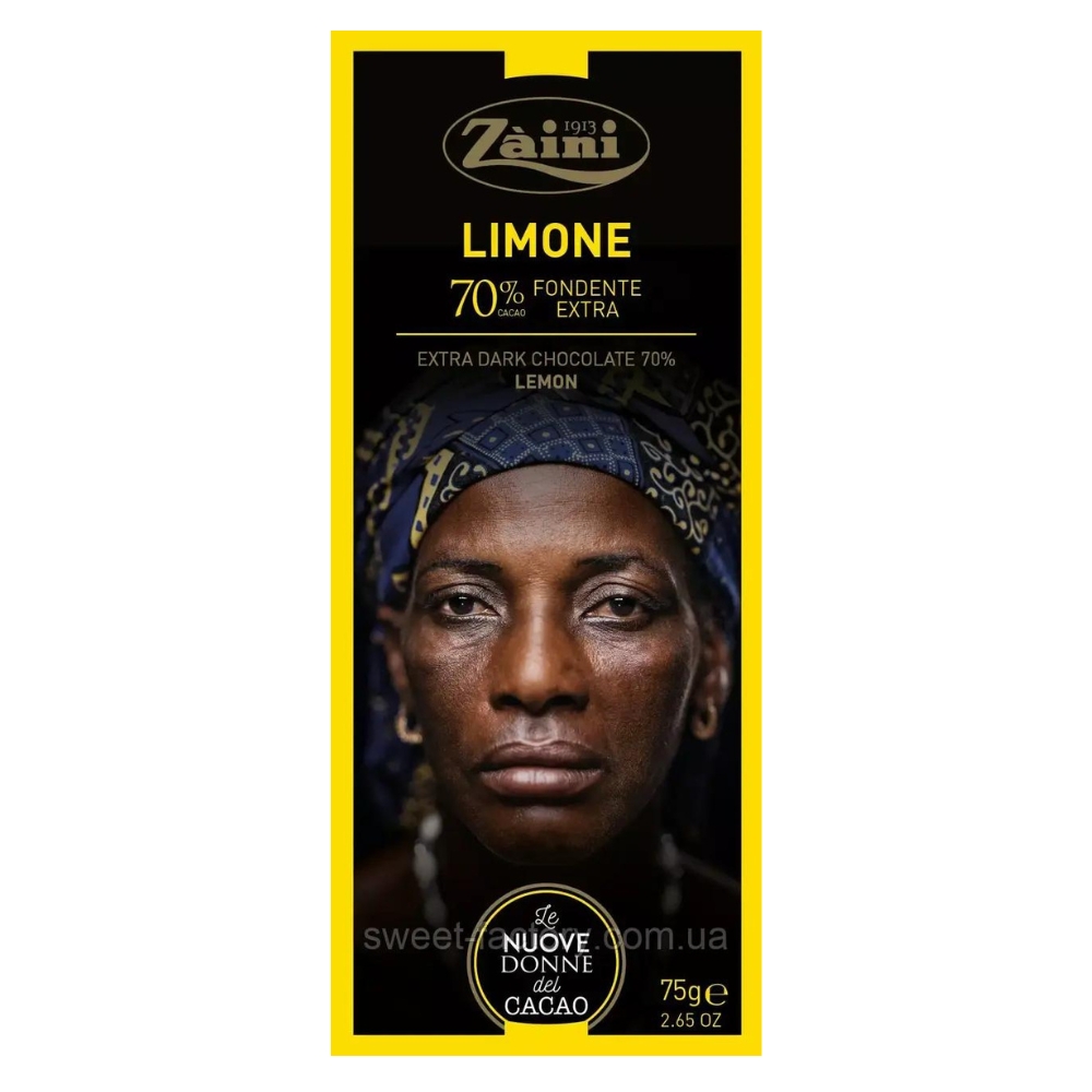 Extra Dark Chocolate 70% Lemon 70g ZAINI