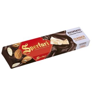 Almond Nougat Coated with Dark Chocolate - Torrone Alla Mandorla 200g SPERLARI