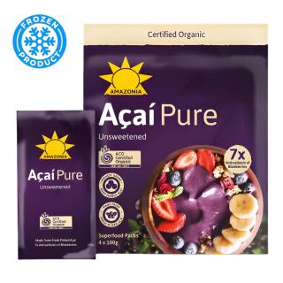 Acai Pulp Energy with Guarana Org Frozen 4x100g AMAZONIA
