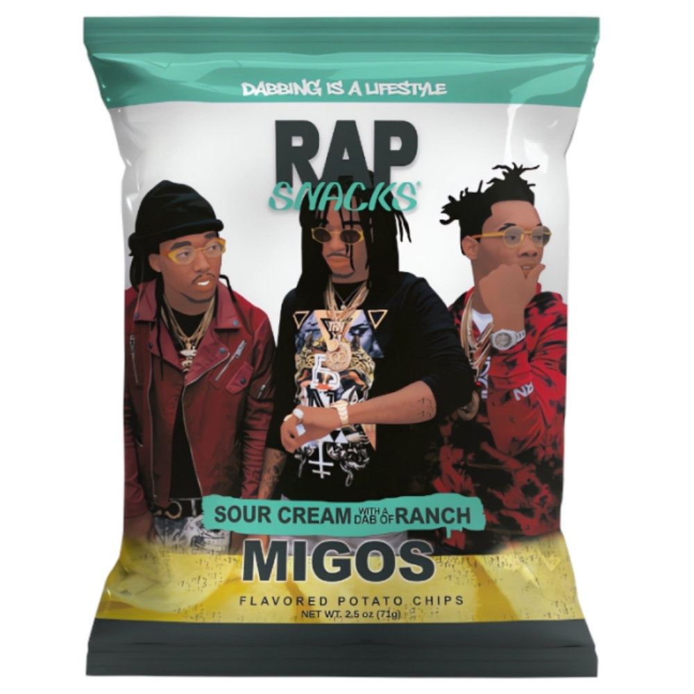 Πατατάκια με Γεύση Σάουρ Κριμ Migos 71g RAP SNACKS