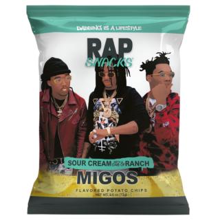 Πατατάκια με Γεύση Σάουρ Κριμ Migos 71g RAP SNACKS