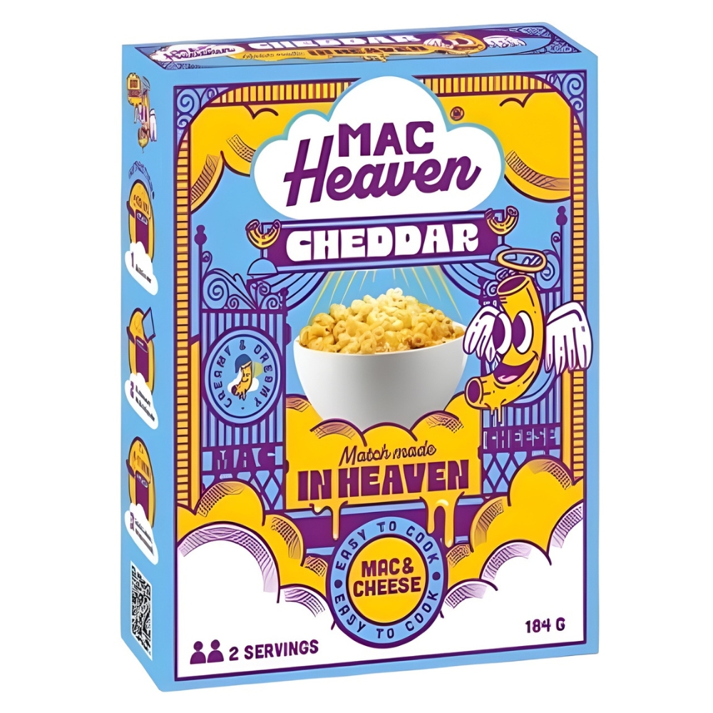 Στιγμιαίο Γεύμα Μακαρόνια με Τυρί Τσένταρ 184g MAC HEAVEN