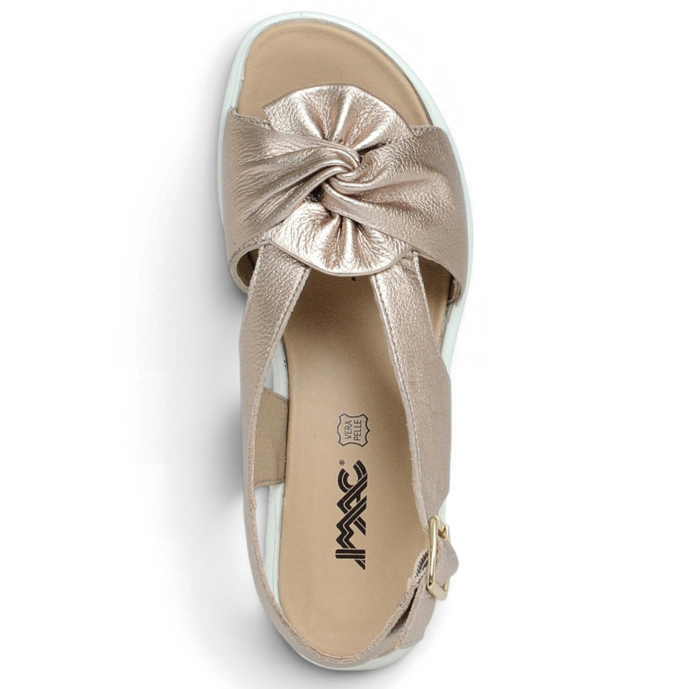 Imac 108290 Γυναικεία Ανατομική Πλατφόρμα Peep Toe Δερμάτινη Made in Italy - 5